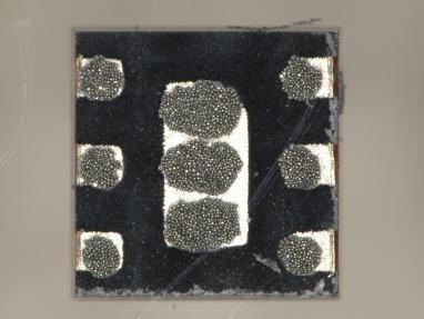 Solder paste deposits on DFN bottom terminations